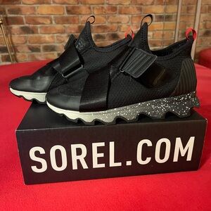 Sorel Black Slip-On Shoes with Speckled Sole